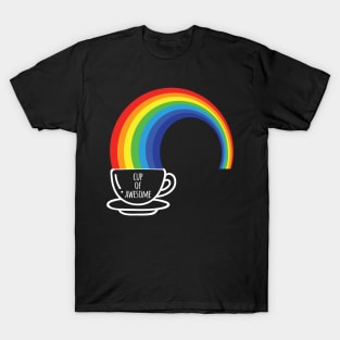 Cup Of Awesome Cool Creative Colorful Rainbow Coffee Design T-Shirt